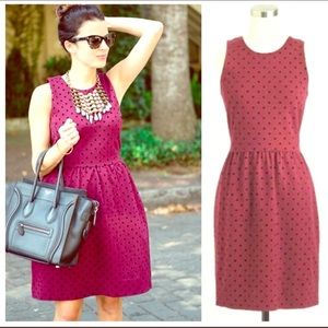J. Crew Maroon polka dot Dress